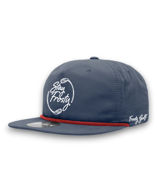 Stay Frosty - Water Resistant Camper Hat - Navy/Red