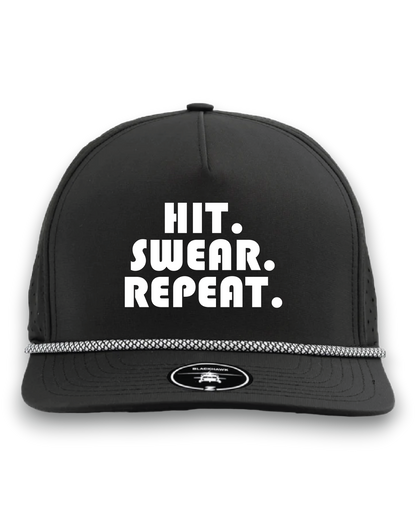 Hit. Swear. Repeat - Premium Water Resistant Rope Hat